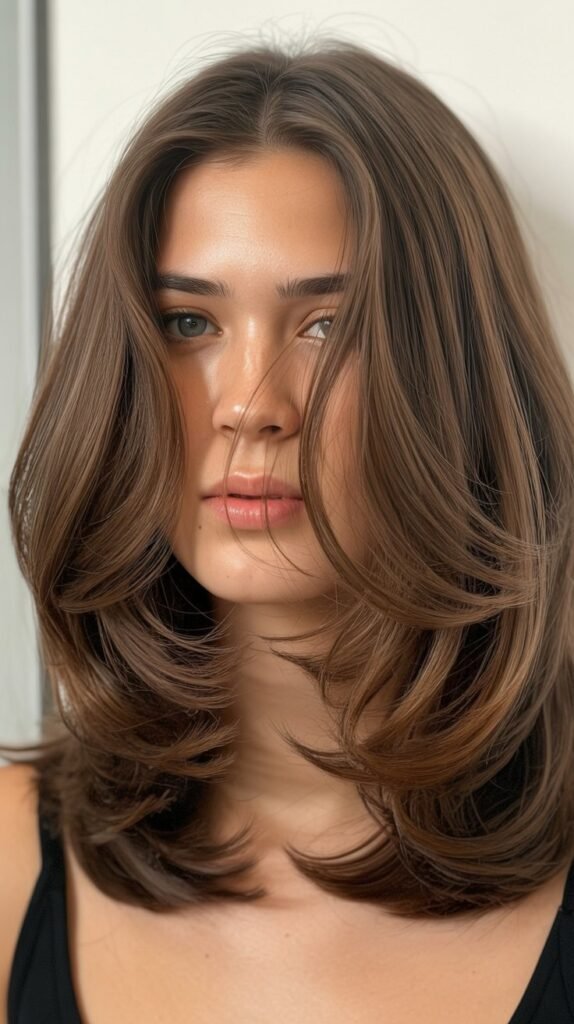 Voluminous Blown-Out Long Bob