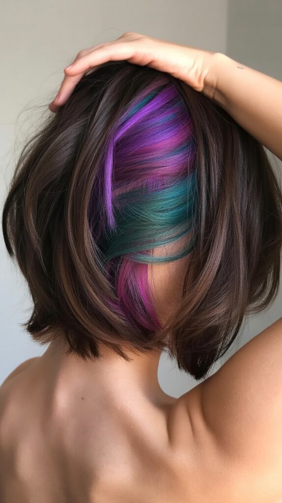 Choppy Bob with Peek-a-Boo Highlights