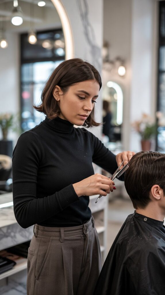 29 Professional Hairstylist Work Outfits for Women 17 Turtleneck Layering for Sophisticated Warmth