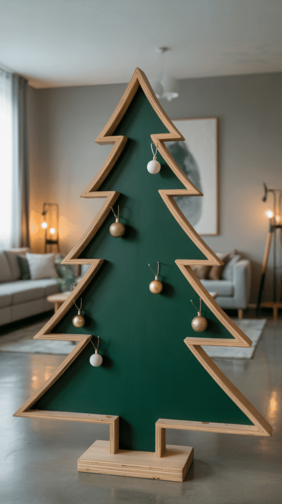 Top 33+ DIY Wooden Christmas Trees Anyone Can Make 6 Plywood Silhouette Christmas Tree