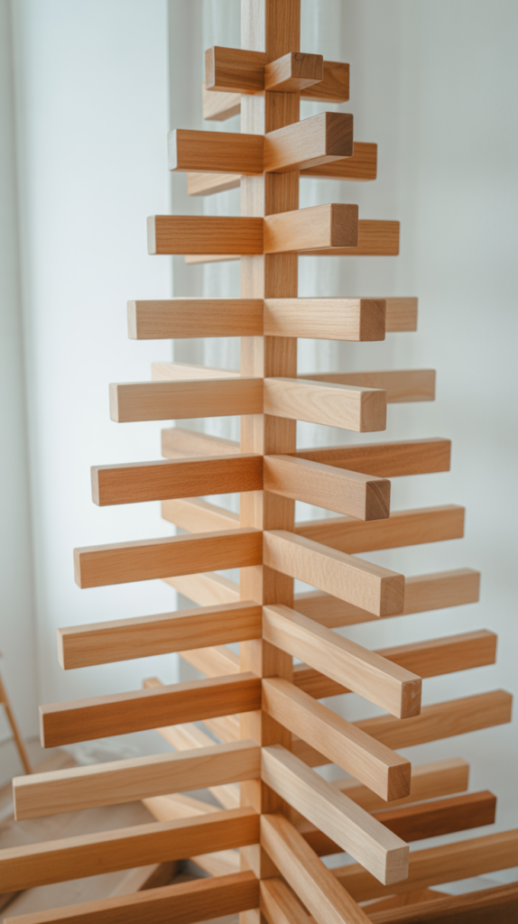 Modern Linear Wood Slat Tree