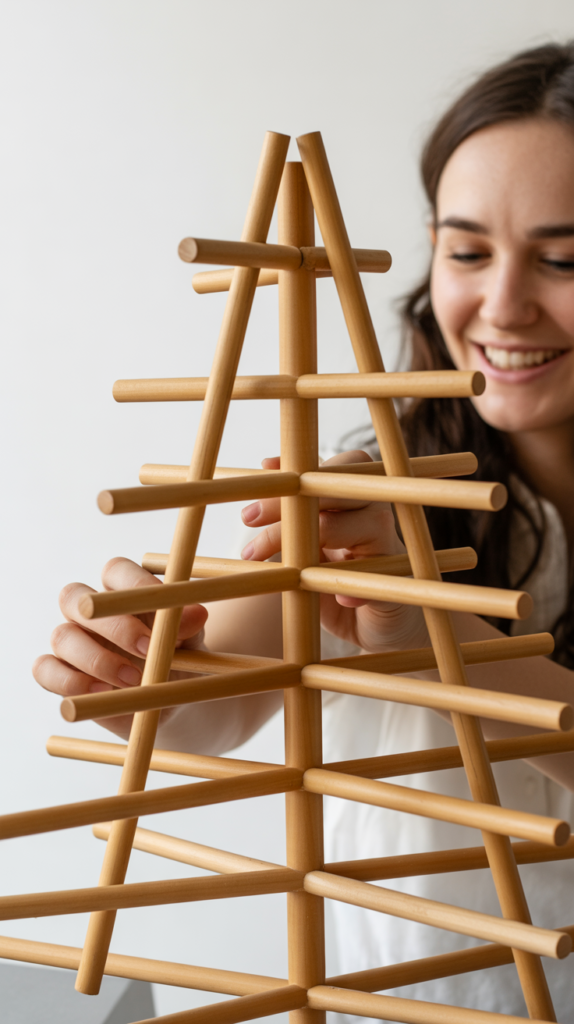 Modern Geometric Dowel Christmas Tree