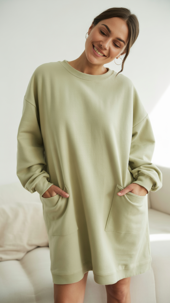 Sweatshirt Dress with Pockets