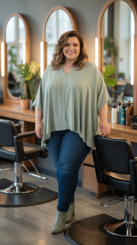 32 Flattering Plus-Size Hairstylist Outfits for Work 19 Elevated Casual Friday Looks