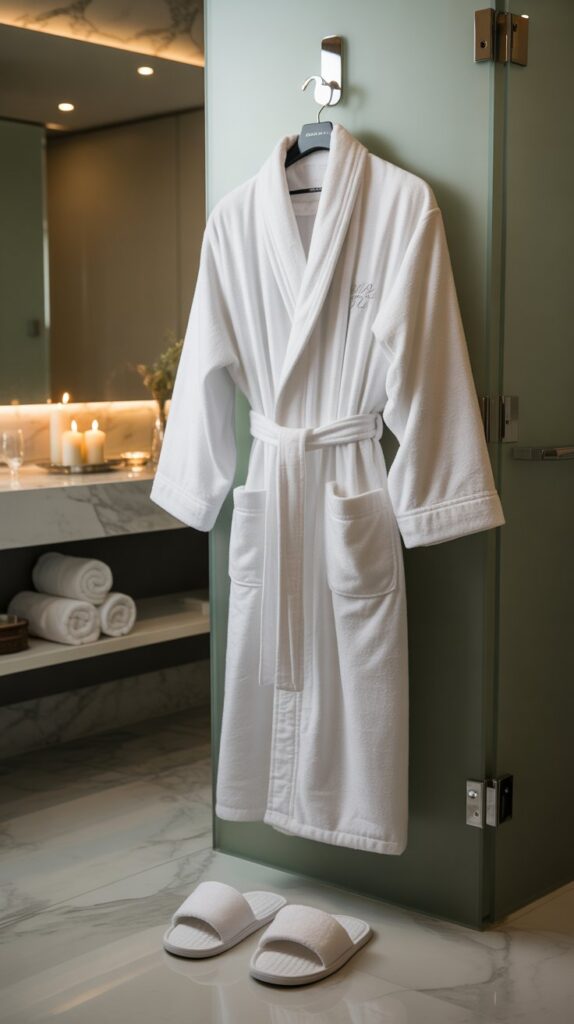 27 Stylish Self Care Sunday Outfits for Every Occasion 4 Soft Robe and Matching Slippers