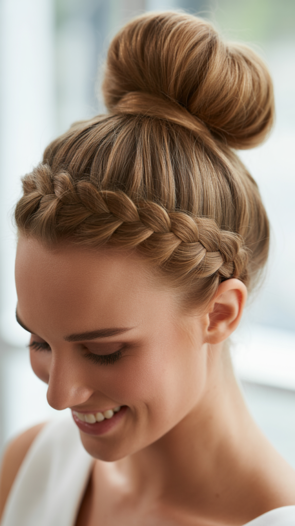 Ballerina Bun with Wrapped Braid