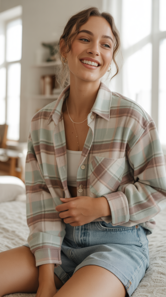 Flannel Shirt and Shorts