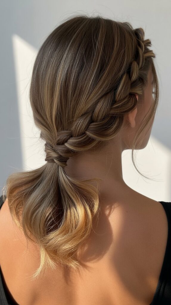 30 Cute Simple Hairstyles You Can Do in Under 5 Minutes 28 The Braided Low Ponytail
