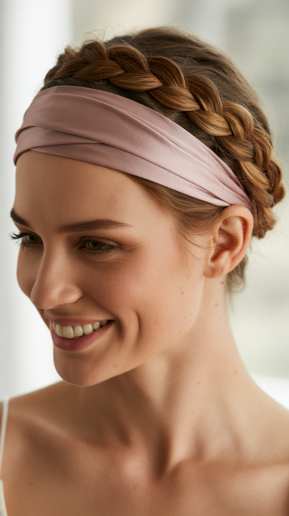 Braided Crown with Thick Headband Accent