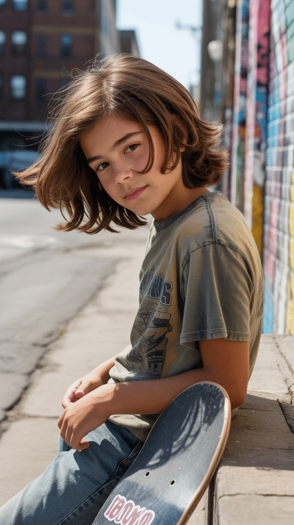 24 Long Little Boy Haircuts Perfect for Trendy Kids 12 The Skater Cut