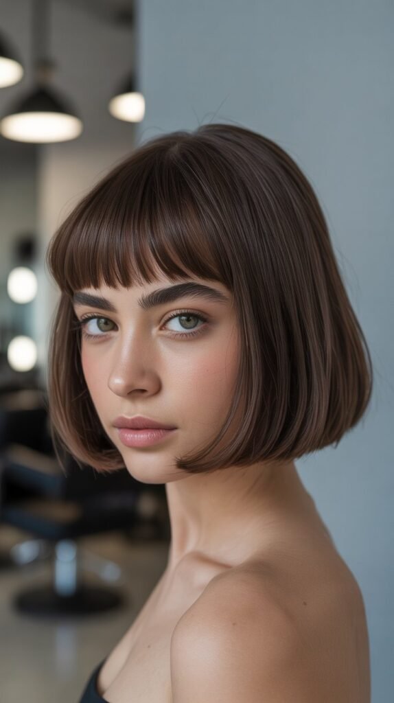 Classic Blunt Bob with Straight-Across Bangs