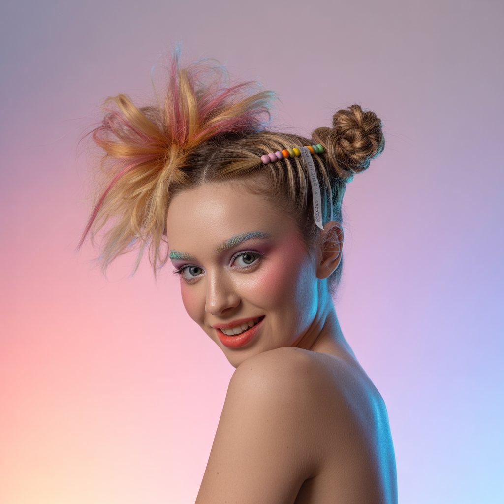  Side Braided Space Buns