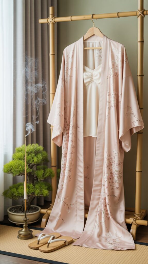 27 Stylish Self Care Sunday Outfits for Every Occasion 18 Kimono Robe and Camisole