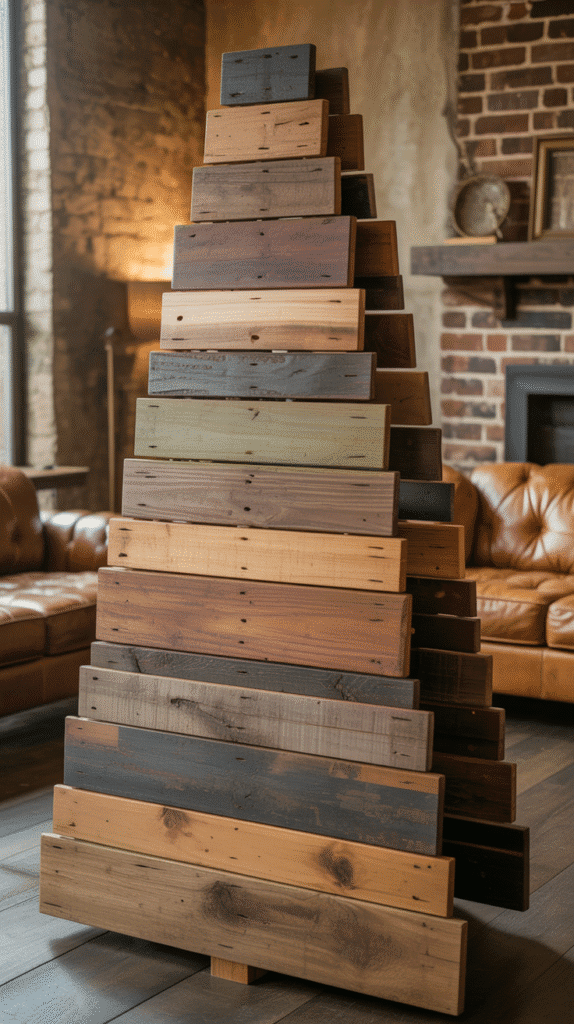 Top 33+ DIY Wooden Christmas Trees Anyone Can Make 15 Reclaimed Floor Board Christmas Tree