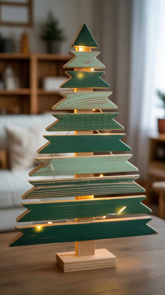 Painted Wood Plank Christmas Tree