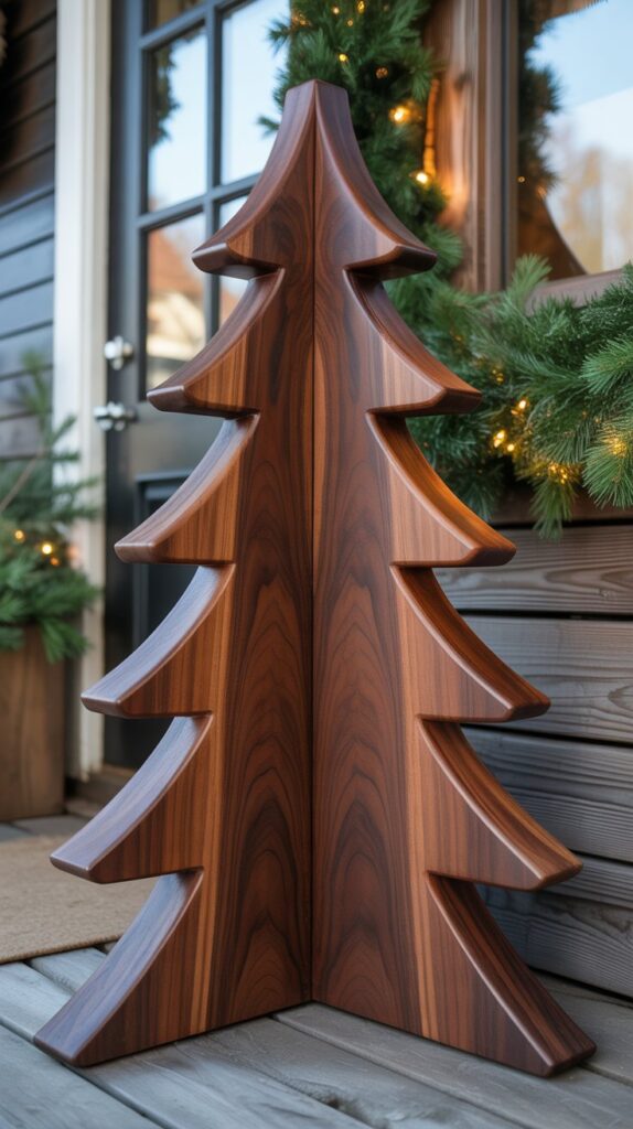 36 Wooden Christmas Trees for Your Front Porch Décor 7 Stained Wood Christmas Trees