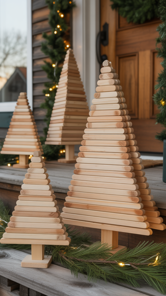 Popsicle Stick Wooden Trees