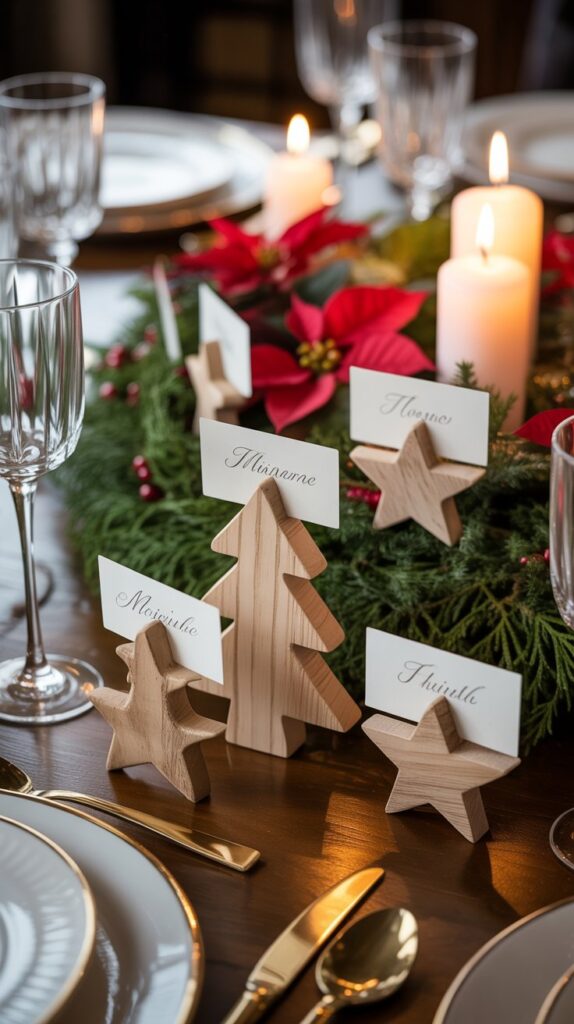 33 Profitable Rustic Christmas Wood Crafts for 2025 27 Wooden Christmas Place Card Holders