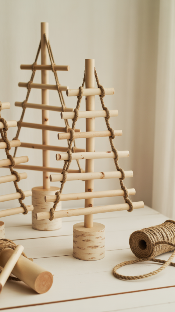 Scandinavian Dowel and Rope Christmas Tree