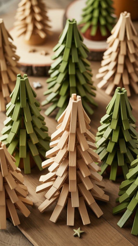 Wooden Clothespin Christmas Tree