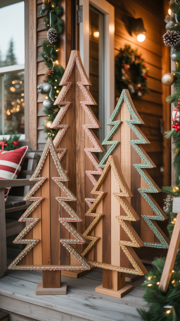 Outline String Art Christmas Trees