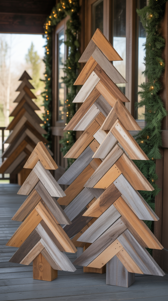 Herringbone Pattern Wooden Trees
