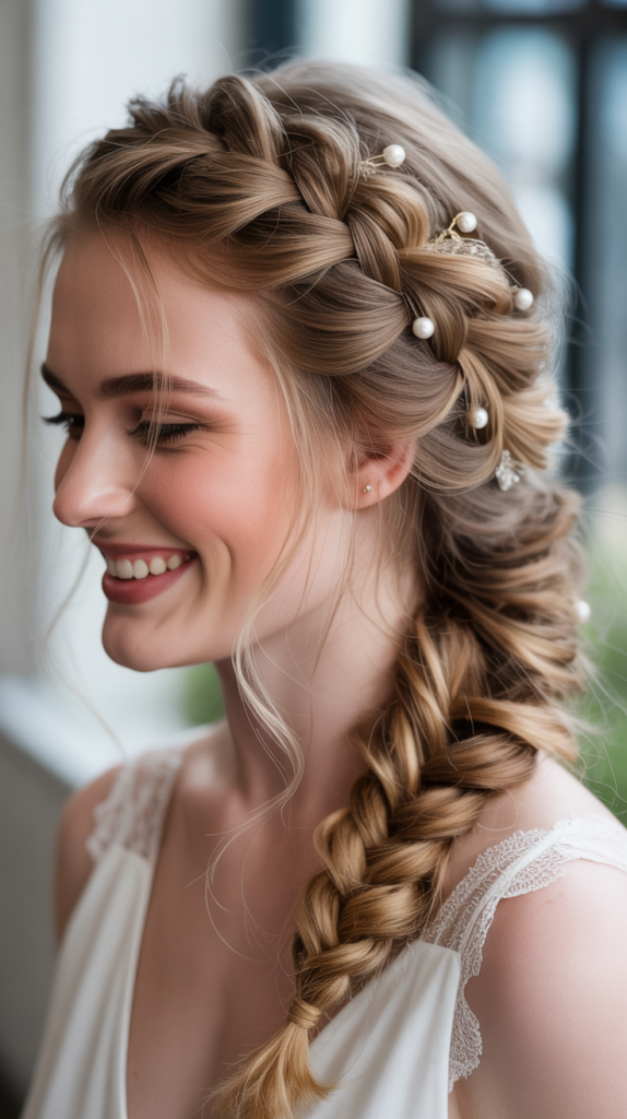 Messy Fishtail Braid Updo
