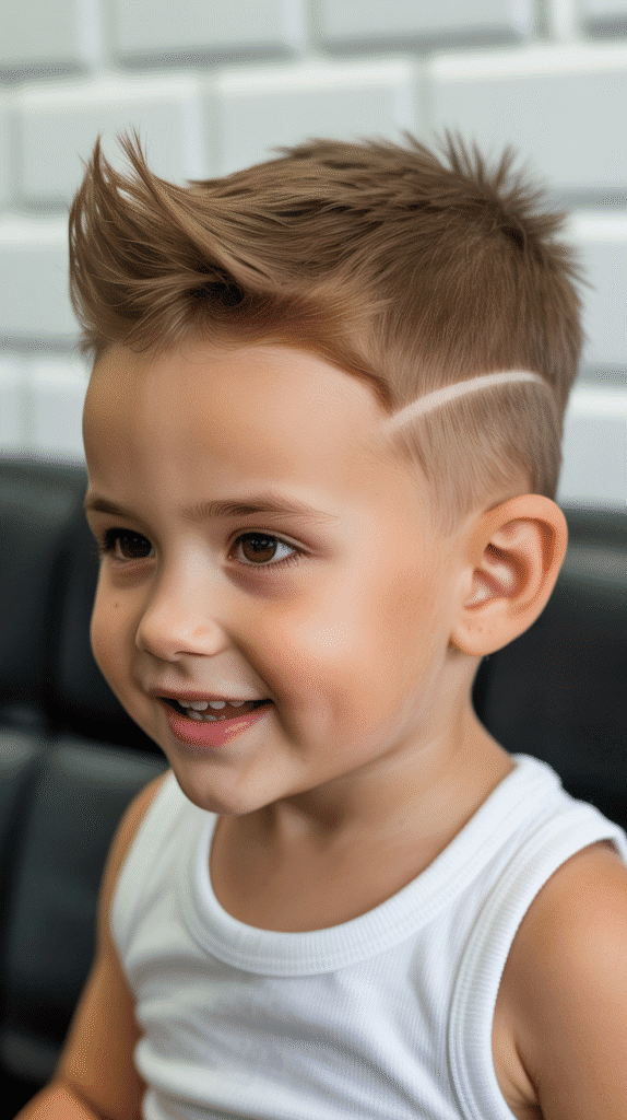 23 Toddler Boy Fade Haircuts That Are Totally Adorable 7 Drop Fade with Spiky Top