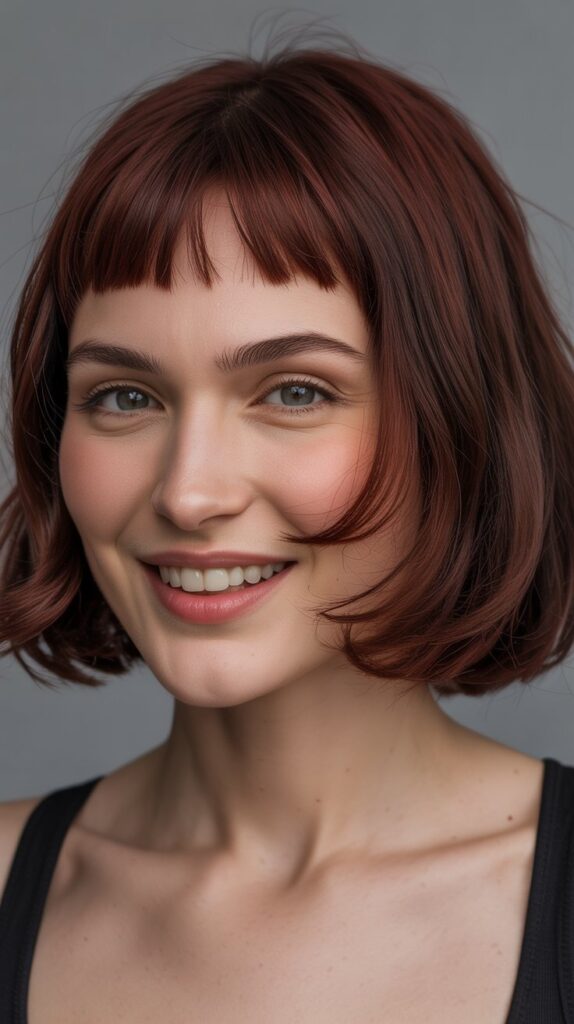 36 Stunning French Bob Haircuts With Bangs for Instant Fashion Edge 26 French Bob With Peek-A-Boo Bangs