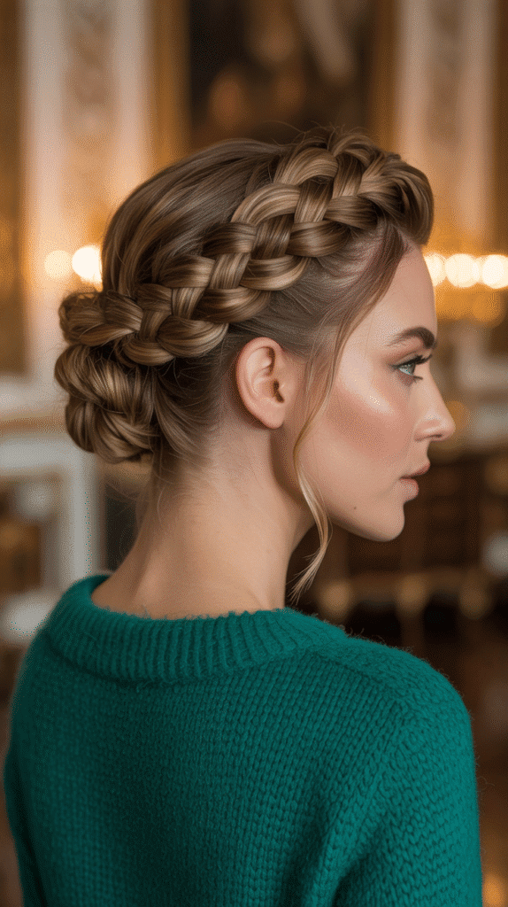 33 Easy and Simple Cute Winter Hairstyles 15 Rope Braid Updo