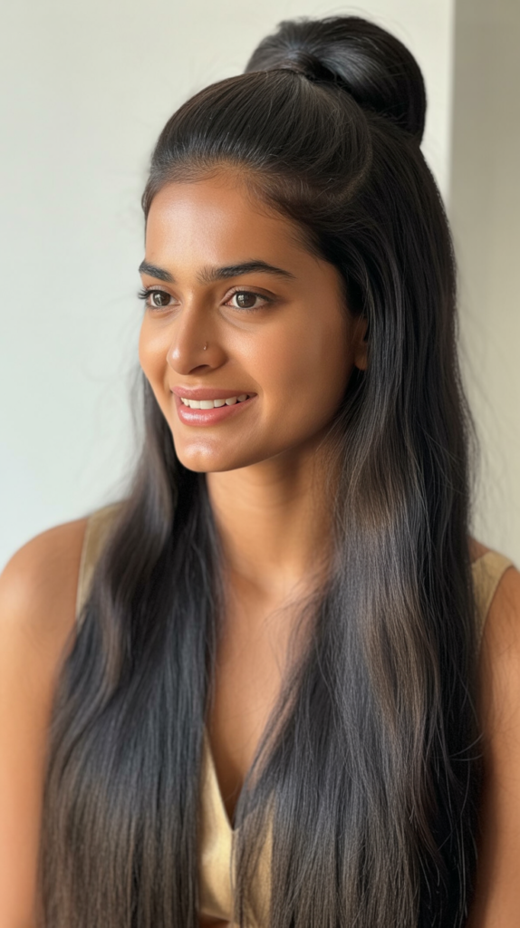 High Ponytail with Straight Ends