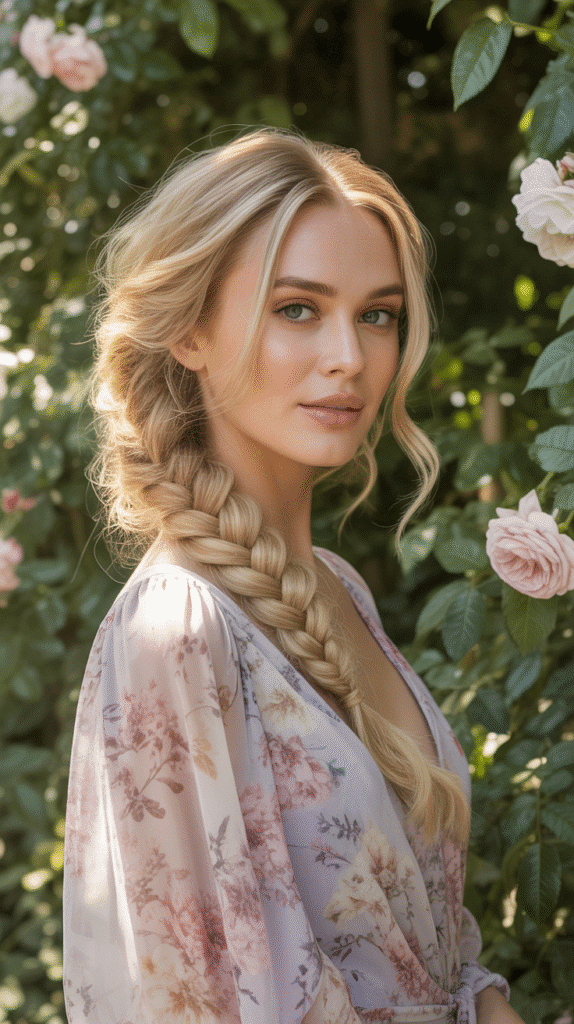 27+ Easy Wedding Guest Hairstyles for Long Hair 2 Romantic Side Braid