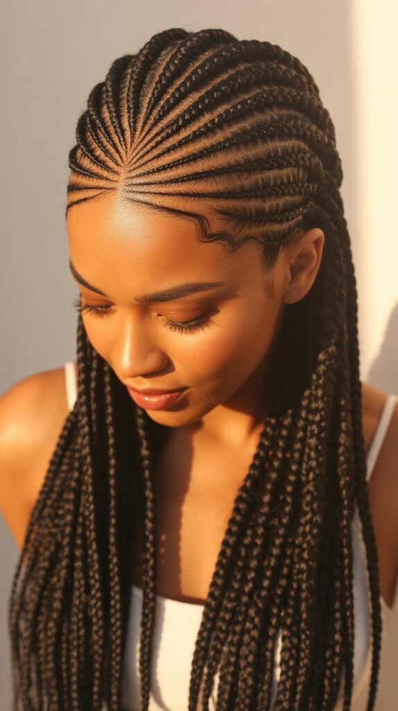 Best 25+ Half Cornrows Half Box Braids Styles You'll Obsess Over in 2025 20 Braided Crown with Half and Half Style