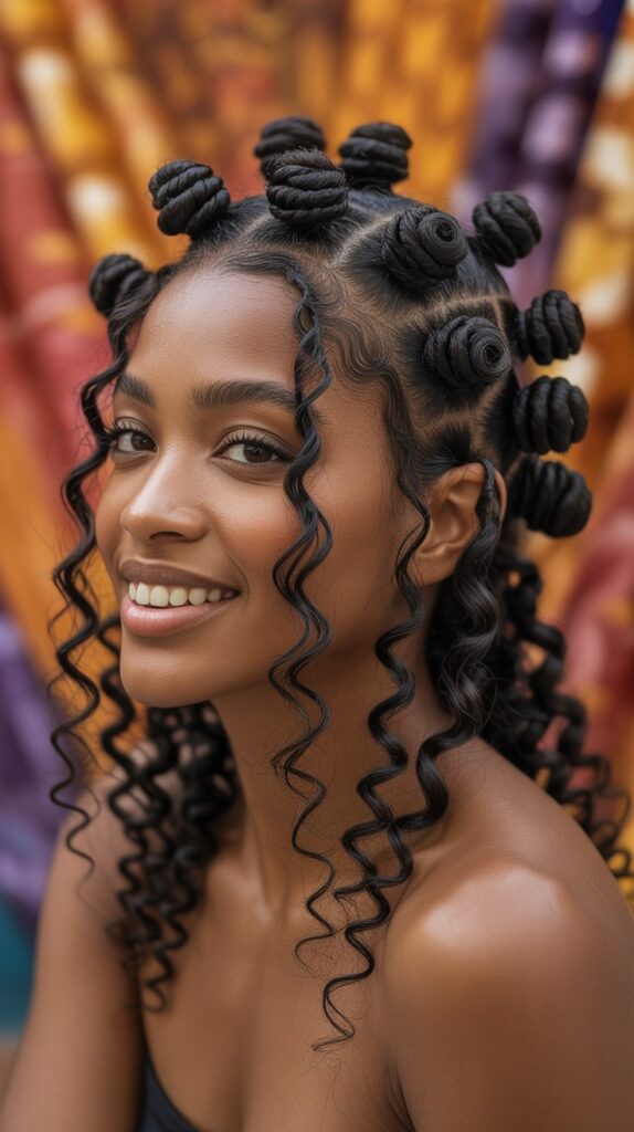 Top 33+ Baddie Hairstyles for Black Women Turn Heads 16 Bantu Knots with Loose Ends