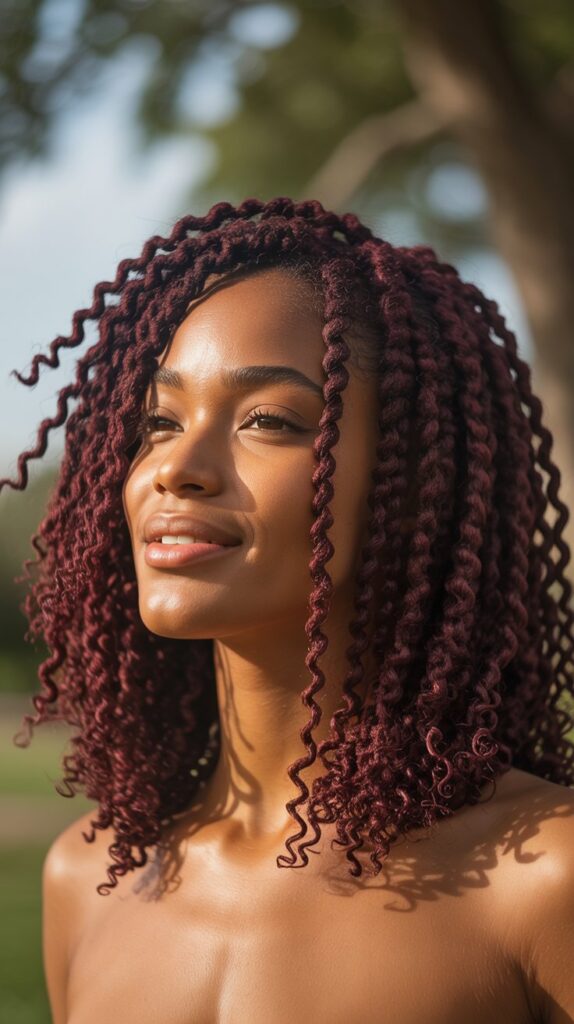 Top 33+ Baddie Hairstyles for Black Women Turn Heads 4 Burgundy Passion Twists