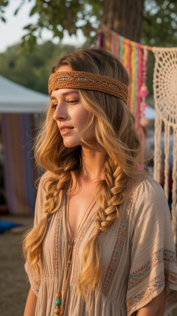 Thick Headband with Fishtail Side Braid