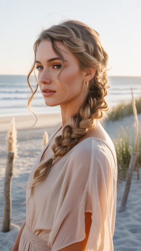 30+ Romantic Bridesmaid Updo Hairstyles with Braid 3 Messy Fishtail Braid Updo