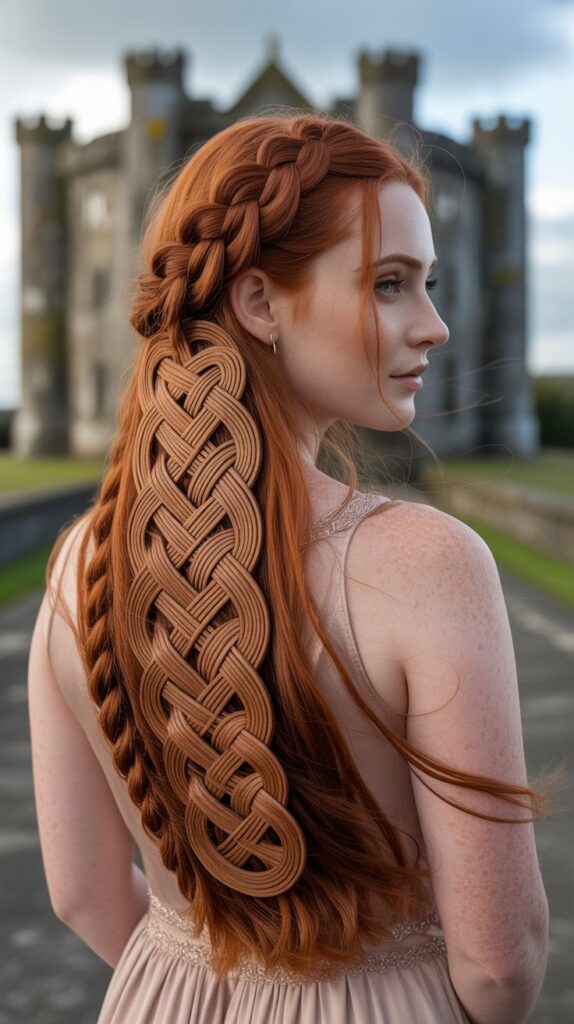 30+ Romantic Bridesmaid Updo Hairstyles with Braid 25 Celtic Knot Braid Updo