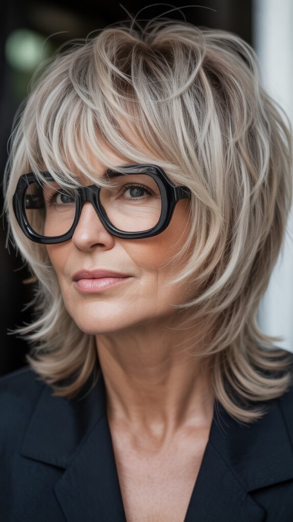 Best 27+ Hairstyles for Thin Fine Hair Over 60 with Glasses 15 Textured Crop with Fringe