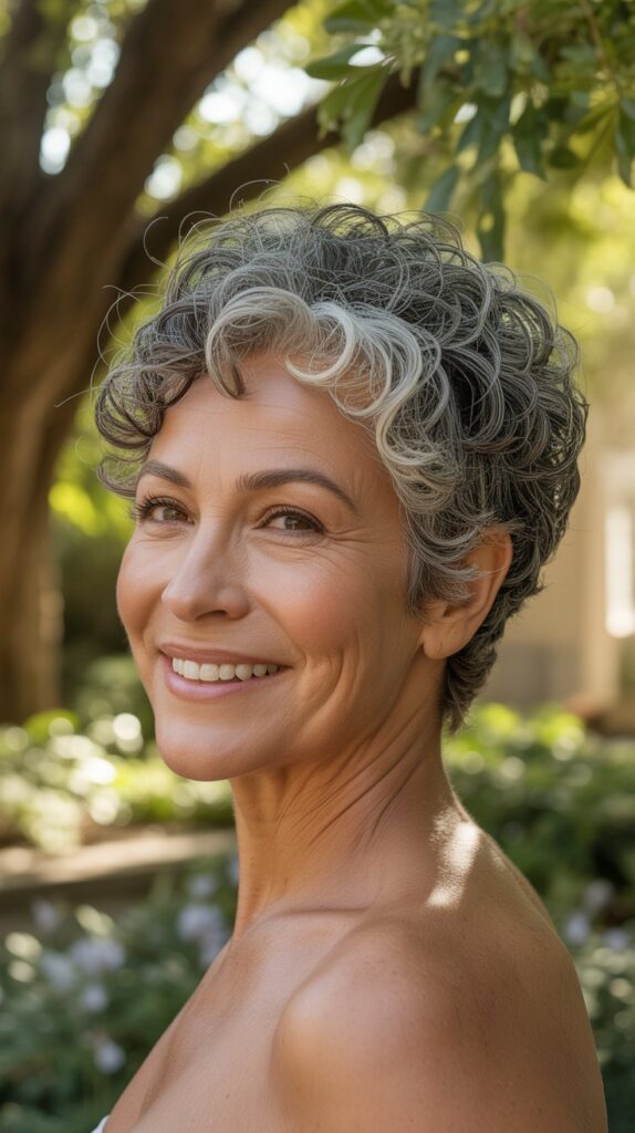 Top 32+ Short Hairstyles for Round Face Thin Hair Over 50 26 Short Curly Pixie for Natural Texture