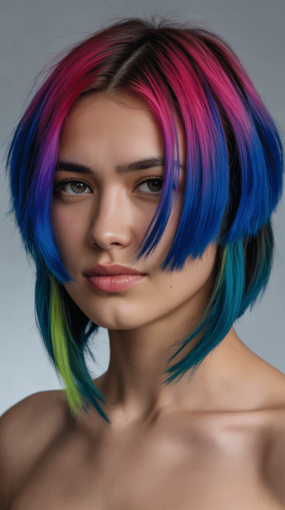 Best 30+ Chic Short Stacked Inverted Bob Haircuts for a Modern Look 27 Stacked Bob with Colored Ends