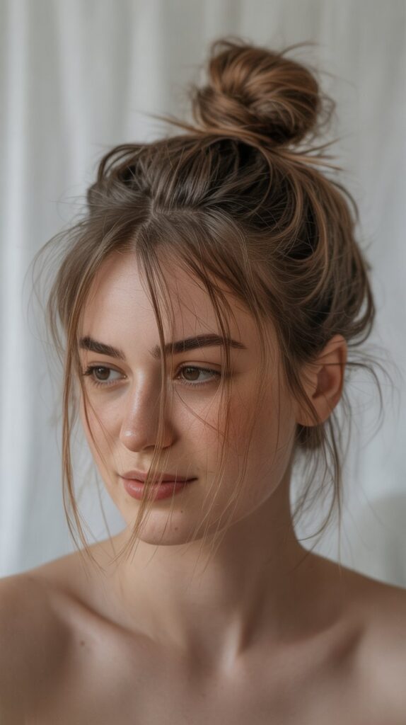 33 Adorable Kids' Hair Ideas That Keep Hair Out of the Face 26 Messy Top Knot