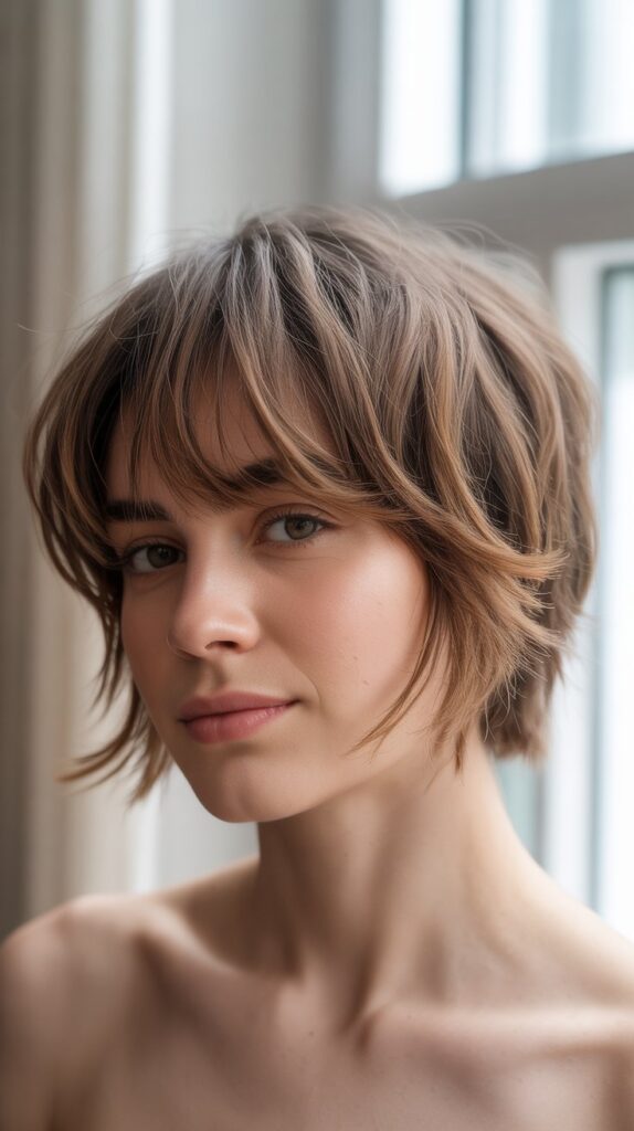  Messy Pixie with Curtain Bangs