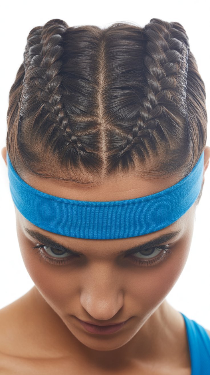 Double Dutch Braids with Athletic Headband