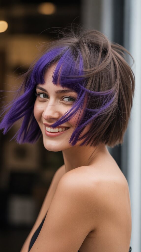 Best 30 Short Choppy French Bob Haircuts for an Instant Cool-Girl Look 22 Choppy French Bob with Peek-a-Boo Highlights