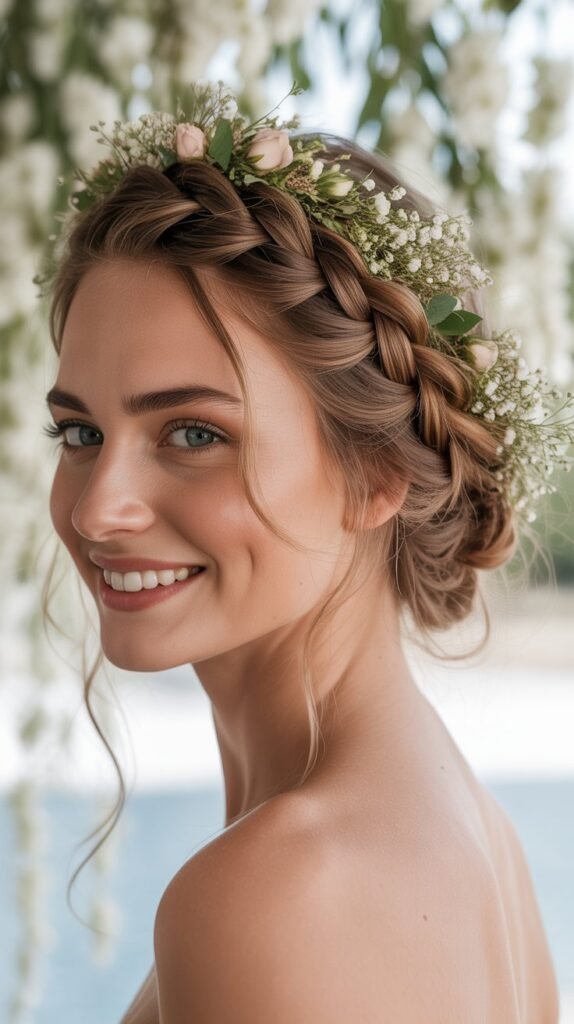 Floral Crown Braid Updo