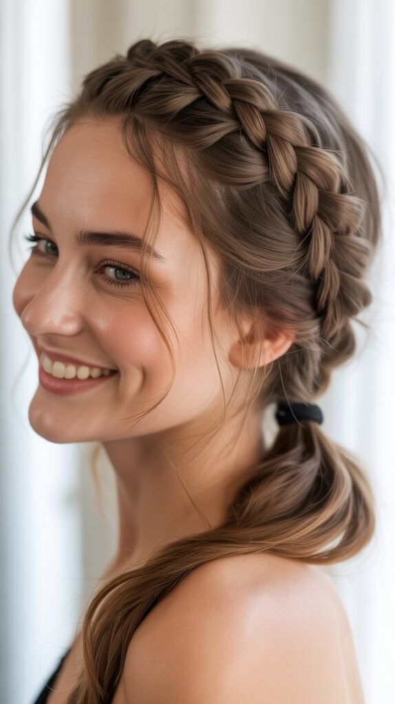 Crown Braid with Low Ponytail