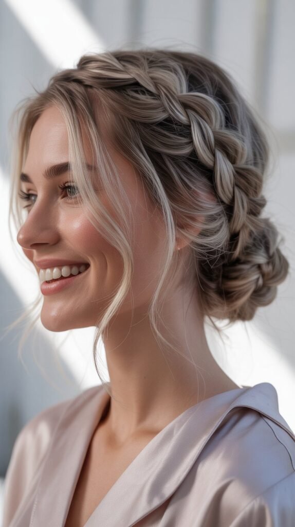Braided Low Bun with Wrap