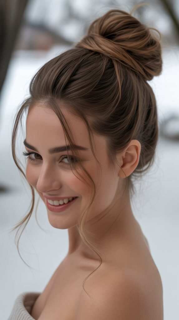 High Bun with Face-Framing Pieces