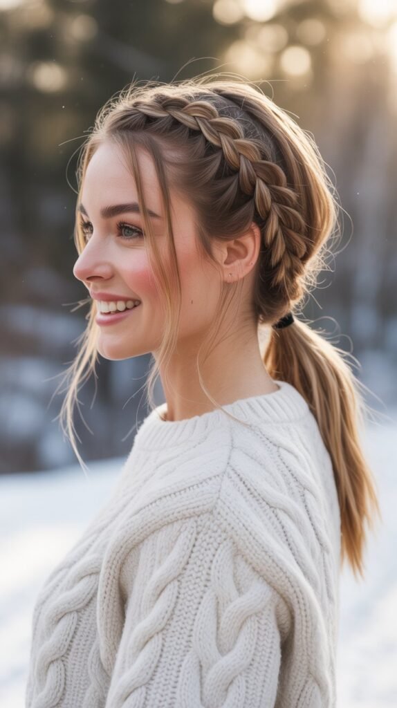 Diagonal Braided Ponytail